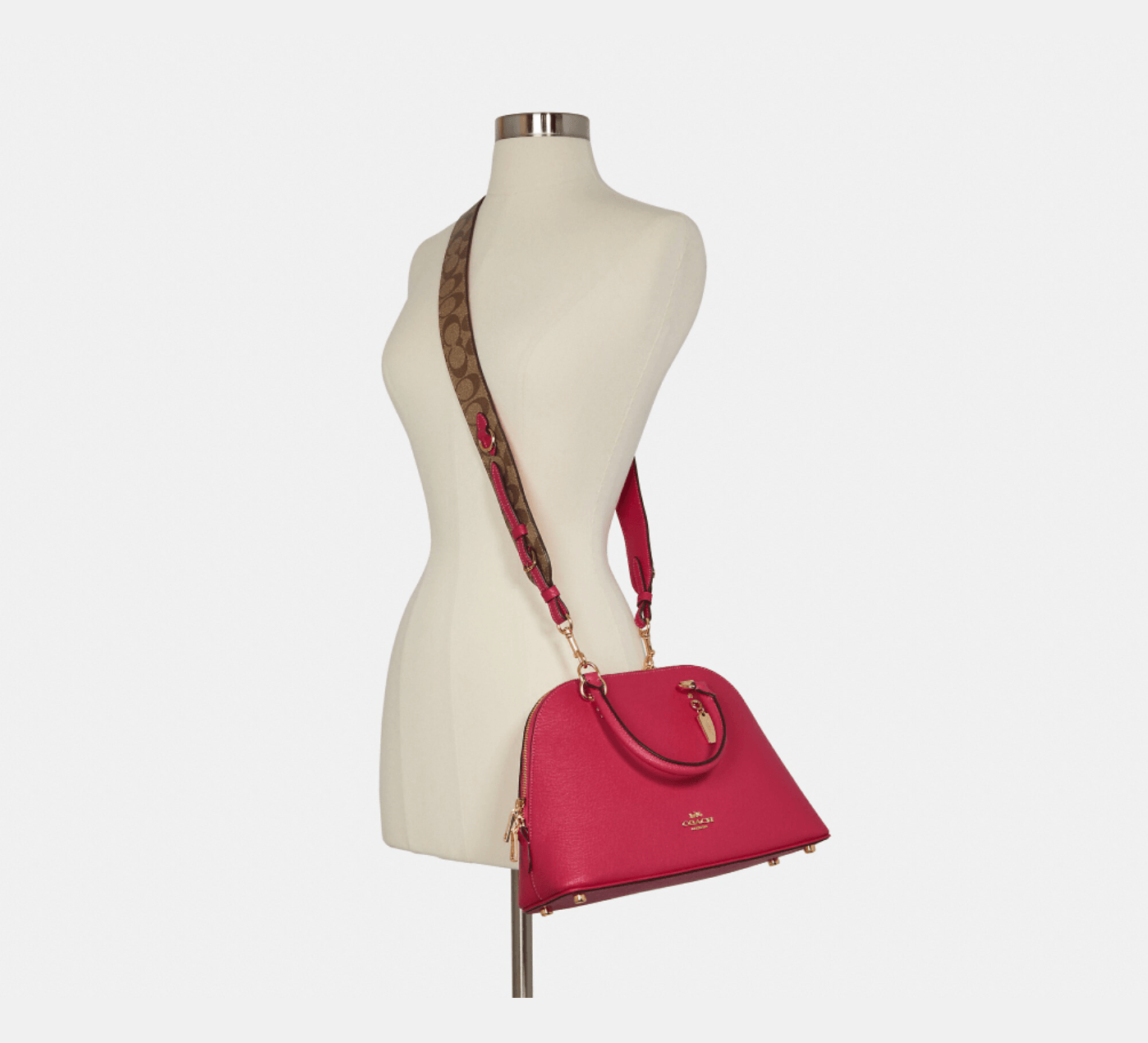 Coach Katy Satchel With Signature Canvas Detail