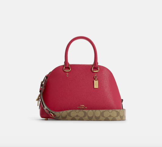 Coach Katy Satchel With Signature Canvas Detail