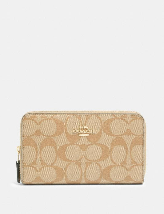 Coach Medium Id Zip Wallet In Signature Canvas