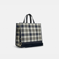 Coach Dempsey Tote 40 With Garden Plaid Print And Coach Patch