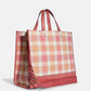 Coach Dempsey Tote 40 With Garden Plaid Print And Coach Patch