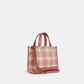 Coach Dempsey Tote 22 With Garden Plaid Print And Coach Patch