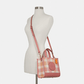 Coach Dempsey Tote 22 With Garden Plaid Print And Coach Patch