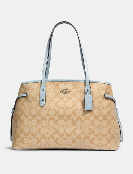 Coach PVC Drawstring Tote Bag Light Khaki
