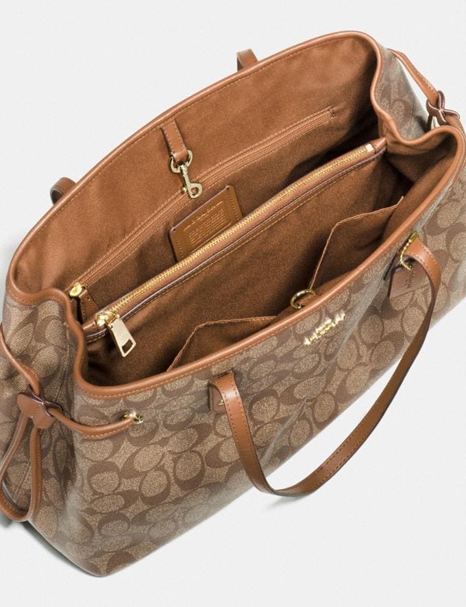 Coach PVC Drawstring Tote Bag Light Khaki