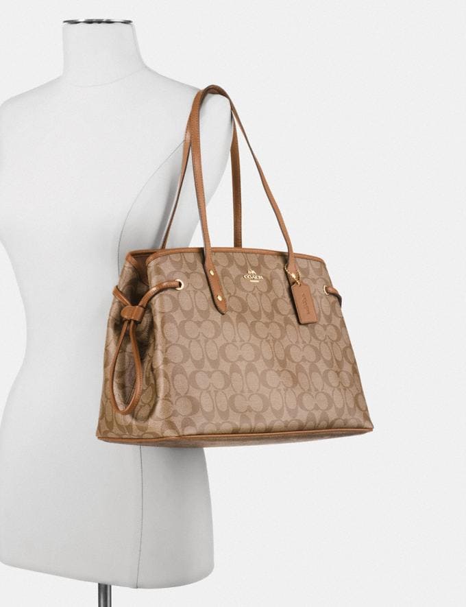 Coach PVC Drawstring Tote Bag Light Khaki