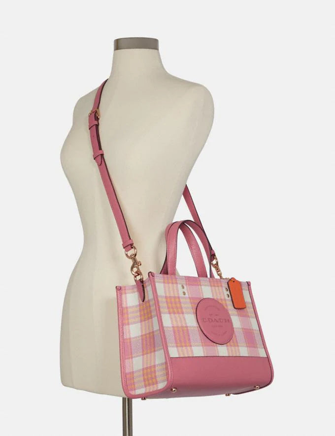 Coach dempsey 2025 tote buffalo plaid