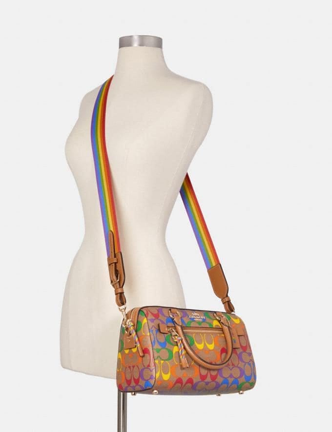 Coach Rowan Satchel In Rainbow Signature Canvas