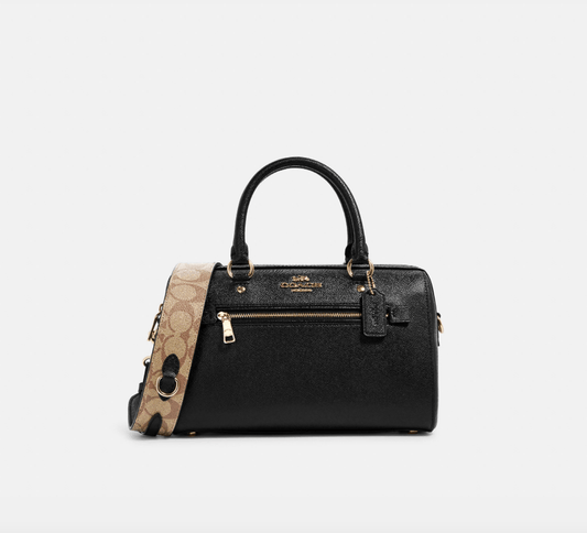 Coach Rowan Satchel With Signature Canvas Detail