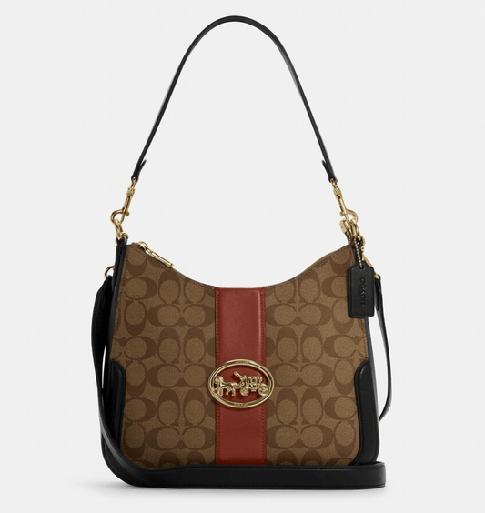 Coach Georgie Hobo In Colorblock Signature Canvas
