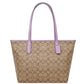 Coach Sig City Zip Tote Bag (SV/Khaki/Lilac)