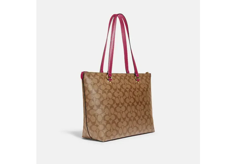 Signature chain convertible tote in signature canvas sale