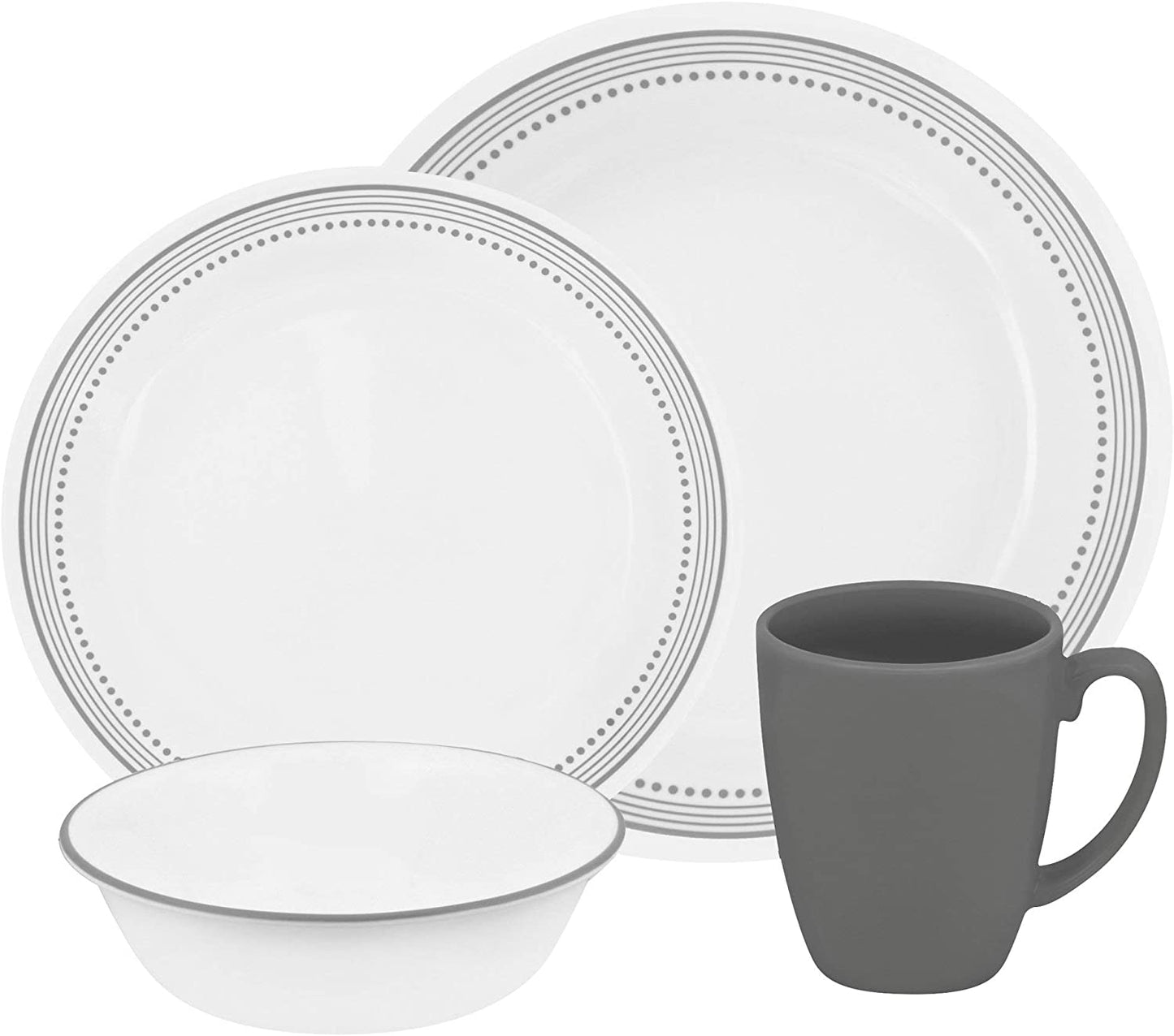 Corelle Classic Mystic Gray 16pc Dinnerware Set