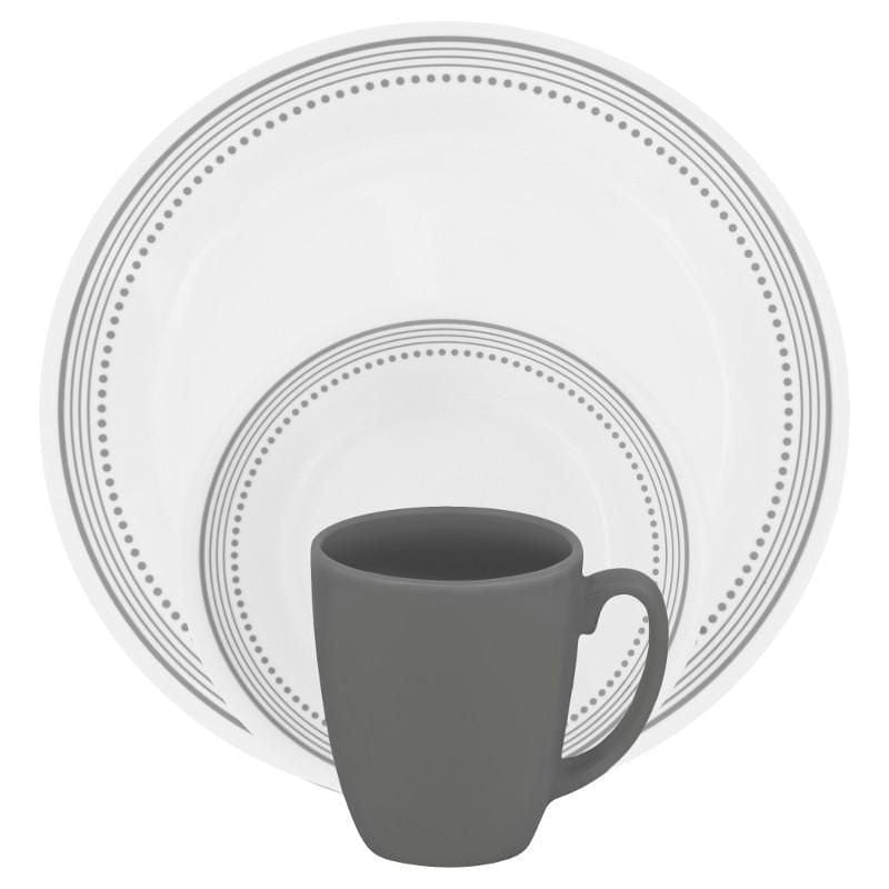 Corelle Classic Mystic Gray 16pc Dinnerware Set
