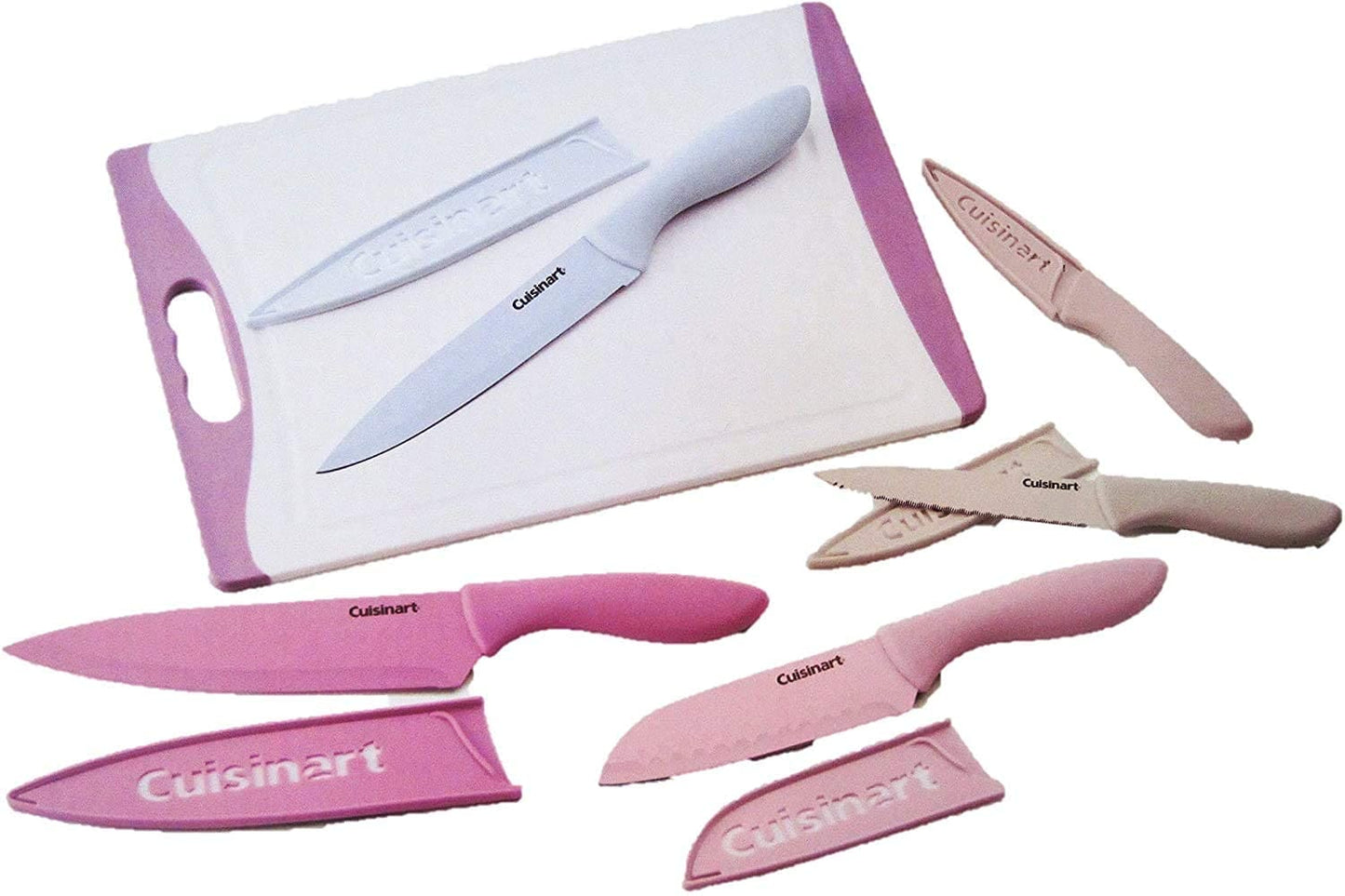 Cuisinart Advantage 11-Piece Ceramic Coated Pastel Knife Set with Cutting Board