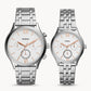 Fossil His and Her Fenmore Midsize Multifunction Stainless Steel Watch Gift Set