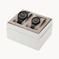 Fossil His and Her Wylie Three-Hand Black Stainless Steel Watch Box Set