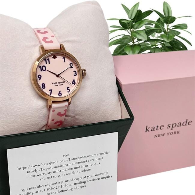Kate Spade Pink/Rose Gold-Tone Slim Metro Rose-gold Silicone Women's KSW 1649 Watch