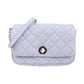Kate Spade Natalia Quilted Turnlock Flap Crossbody Bag In Brushed Steel