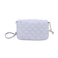 Kate Spade Natalia Quilted Turnlock Flap Crossbody Bag In Brushed Steel