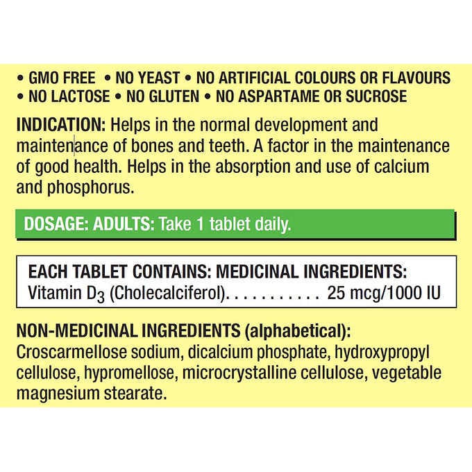 Kirkland Signature Vitamin D3, 1000 IU, 2-packs