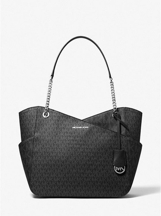 Michael Kors Jet Set Large Logo Shoulder Bag (Black Combo)