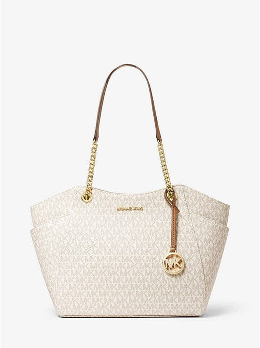 Michael Kors Jet Set Large Logo Tote (Vanilla)