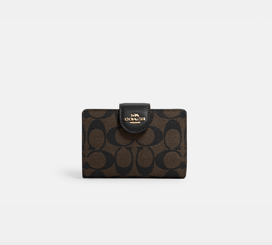 Coach Medium Corner Zip Wallet In Signature Canvas