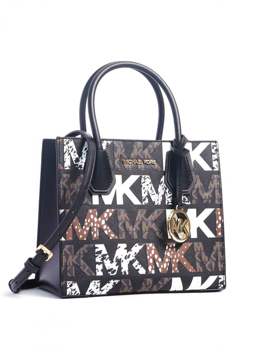 Michael Kors Mercer Medium Messenger Signature Black Multi
