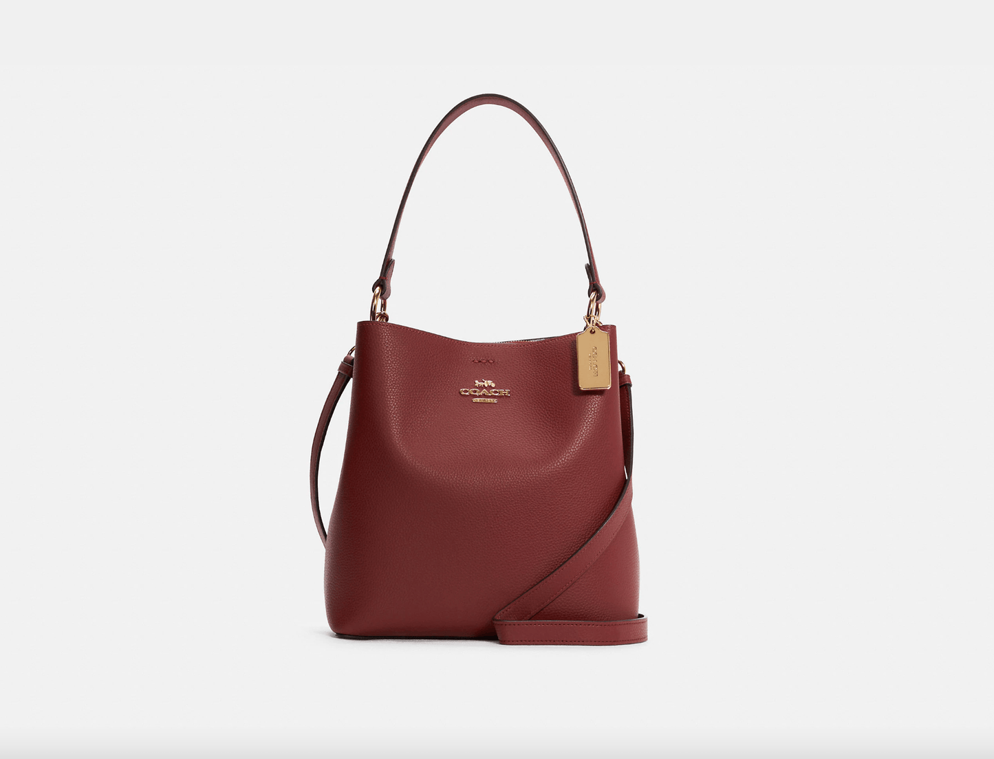Coach Town Bucket Bag With Stripe Signature Canvas Interior