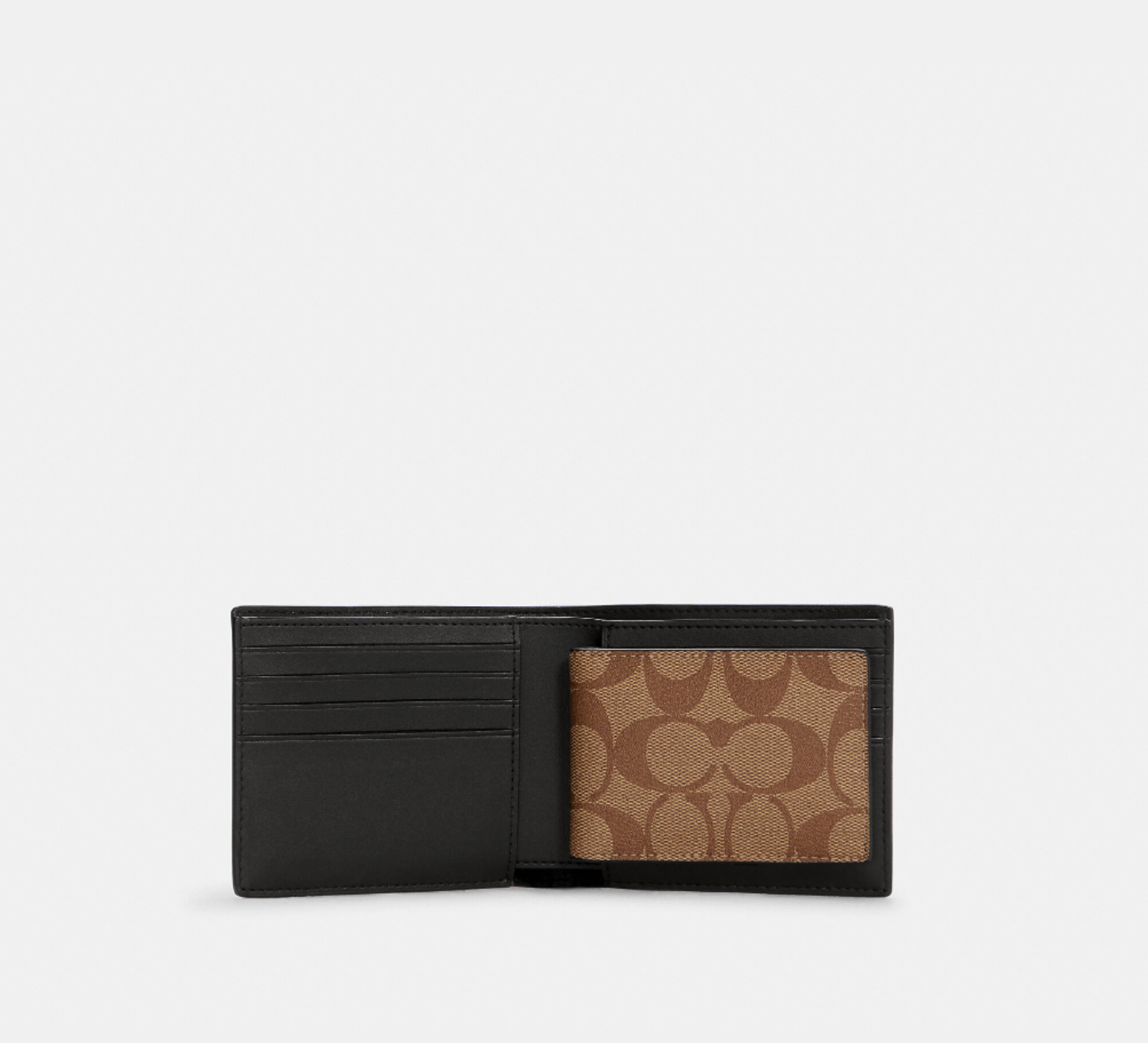 3 In 1 Wallet In Signature Canvas With Coach Radial Rainbow