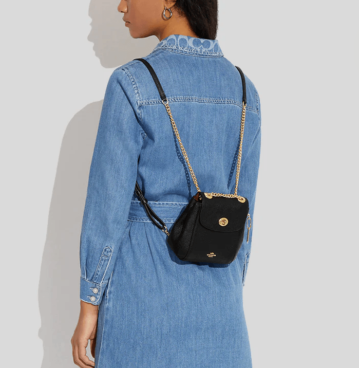 Coach mini backpack blue on sale