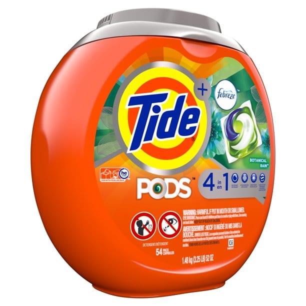 Tide Pods 4-in-1 Botanical Rain, 54 Pods