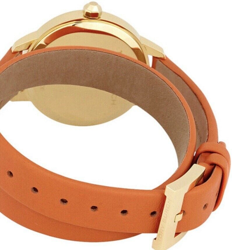 Tory Burch Collins Orange, Double Wrap Gold Case