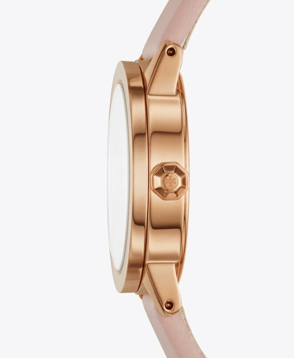Tory Burch Gigi Watch, Blush Leather / Rose Gold-Tone
