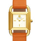 Tory Burch Phipps Watch, Orange Leather / Gold-Tone