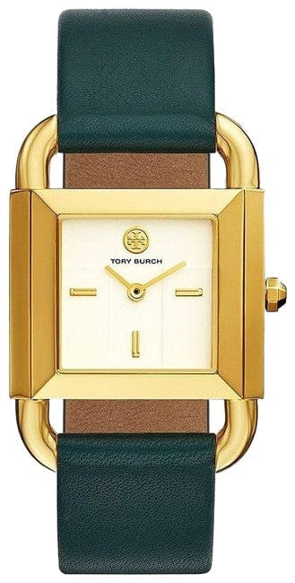 Tory Burch Gold Green Phipps Leather Stainless Steel
