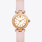 Tory Burch Classic-T Watch, Blush Leather/ Gold Tone