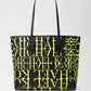 Michael Kors Eva Large Newsprint Logo Leather Tote Bag