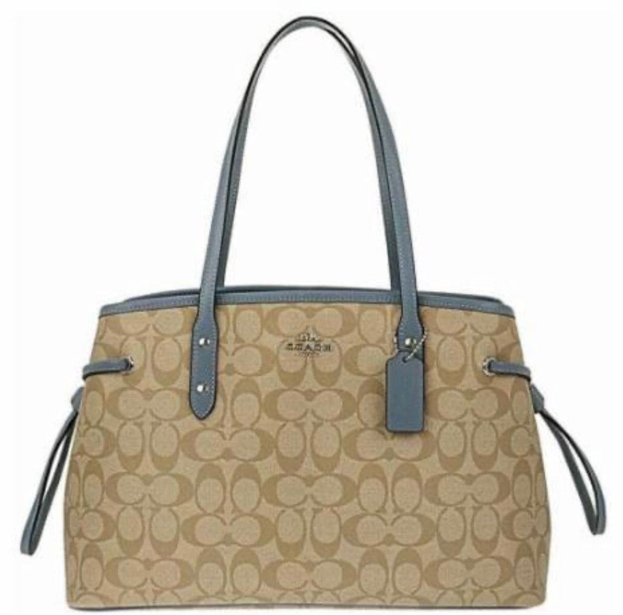 Coach PVC Drawstring Tote Bag Light Khaki