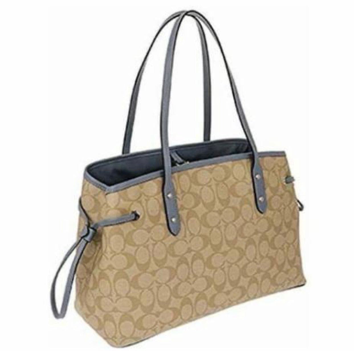Coach PVC Drawstring Tote Bag Light Khaki